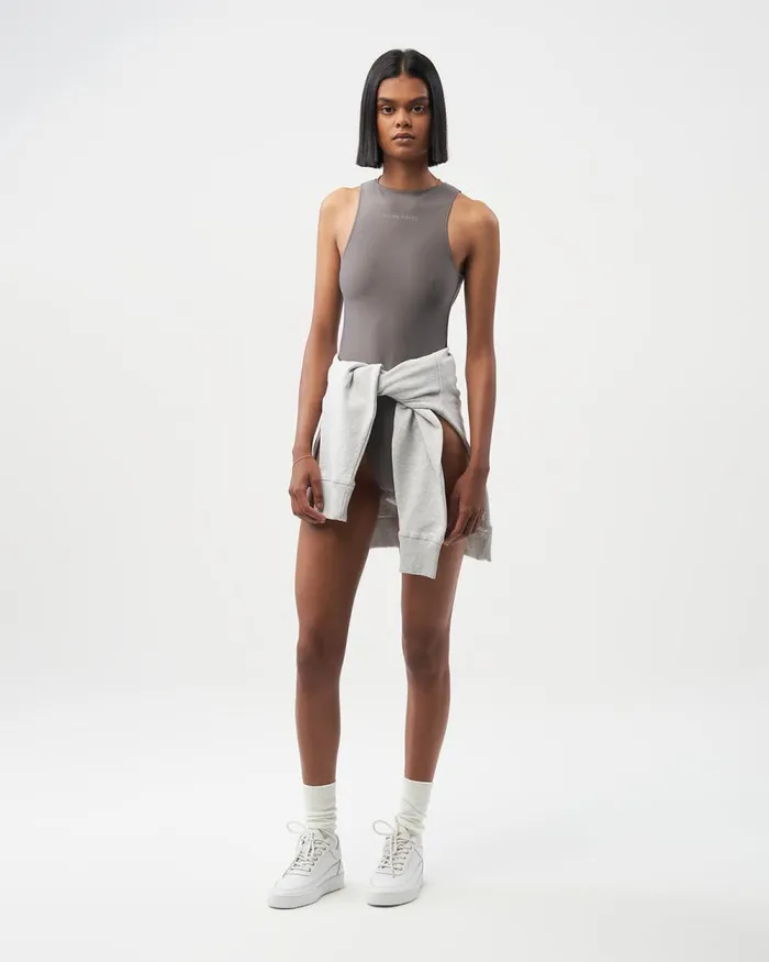 Women Filling Pieces TShirts and Shirts Female Bodysuit Charcoal Gray Grey