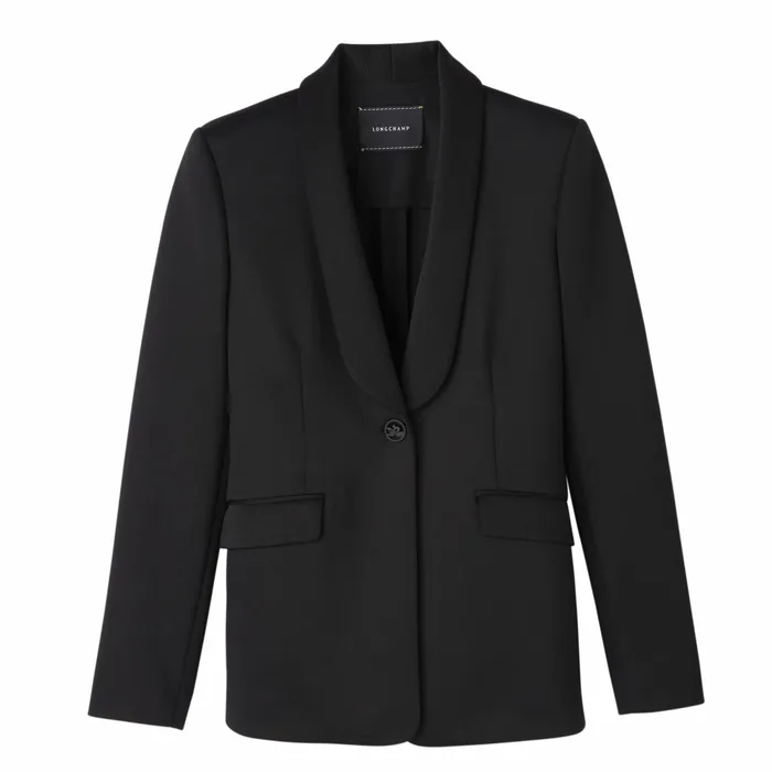 Women Fitted Jacket Black Longchamp Coats and Jackets