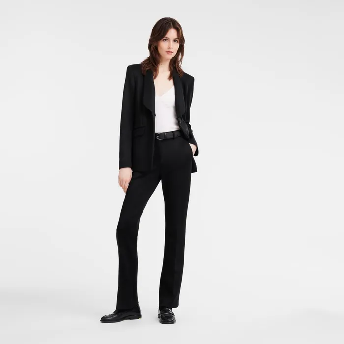 Women Fitted Jacket Black Longchamp Coats and Jackets