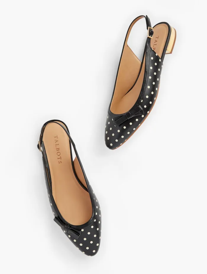Women Flats Talbots Edison Slingback Bow Flats Blackivory