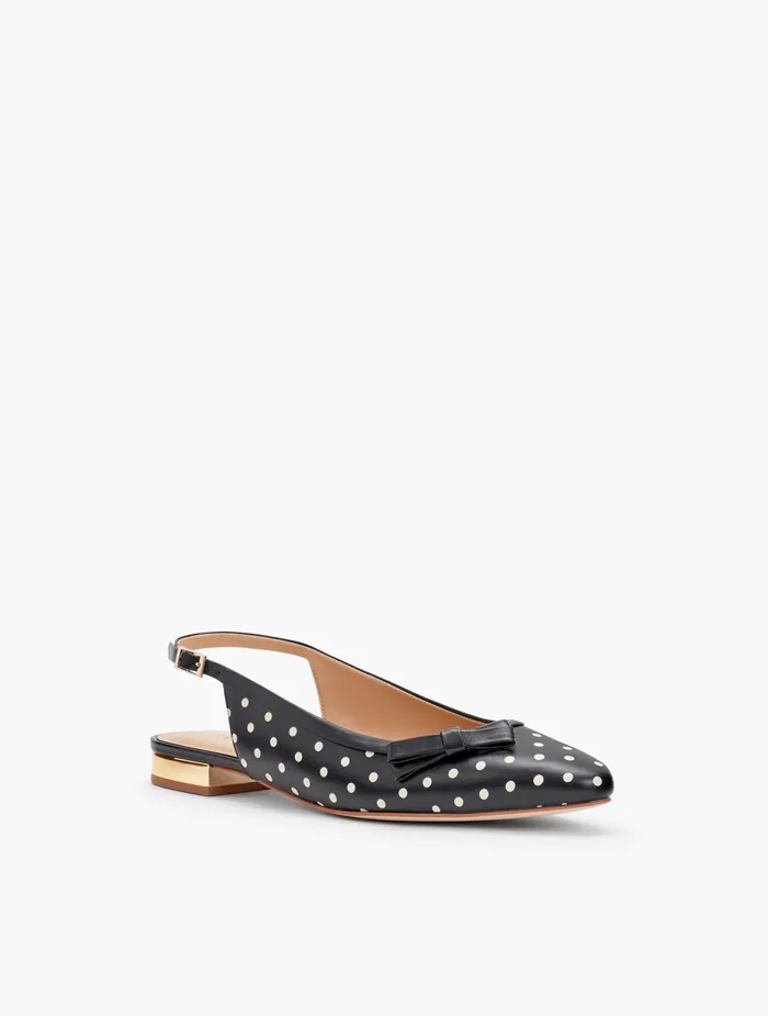 Women Flats Talbots Edison Slingback Bow Flats Blackivory