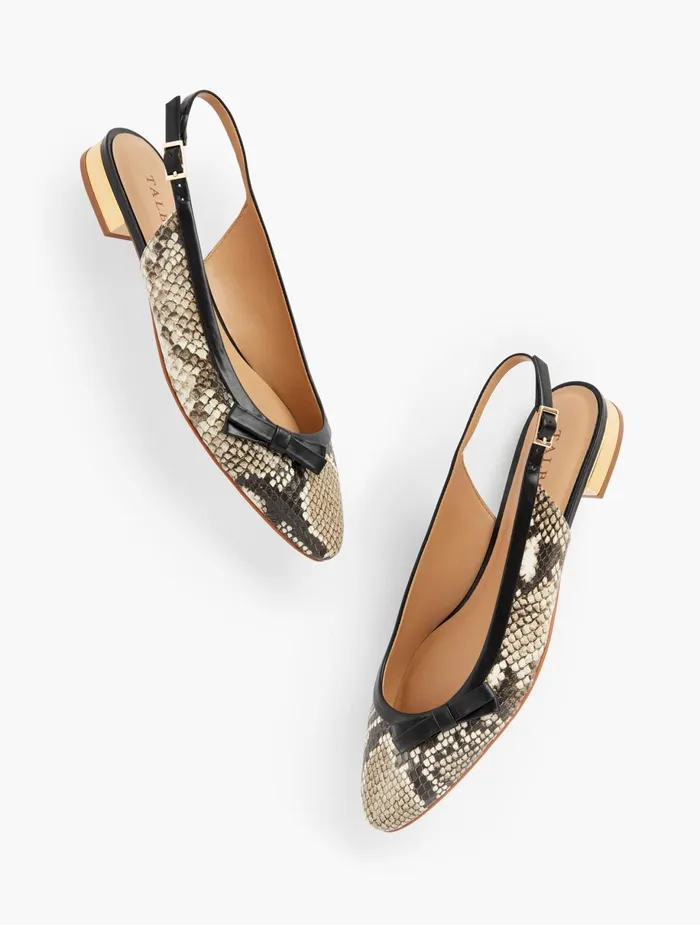 Women Flats Talbots Edison Slingback Bow Flats Ivoryblack Multi