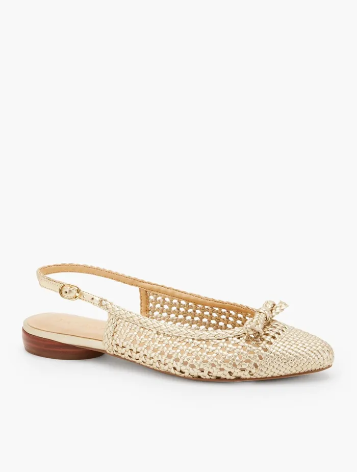 Women Flats Talbots Edna Woven Slingbacks Gold