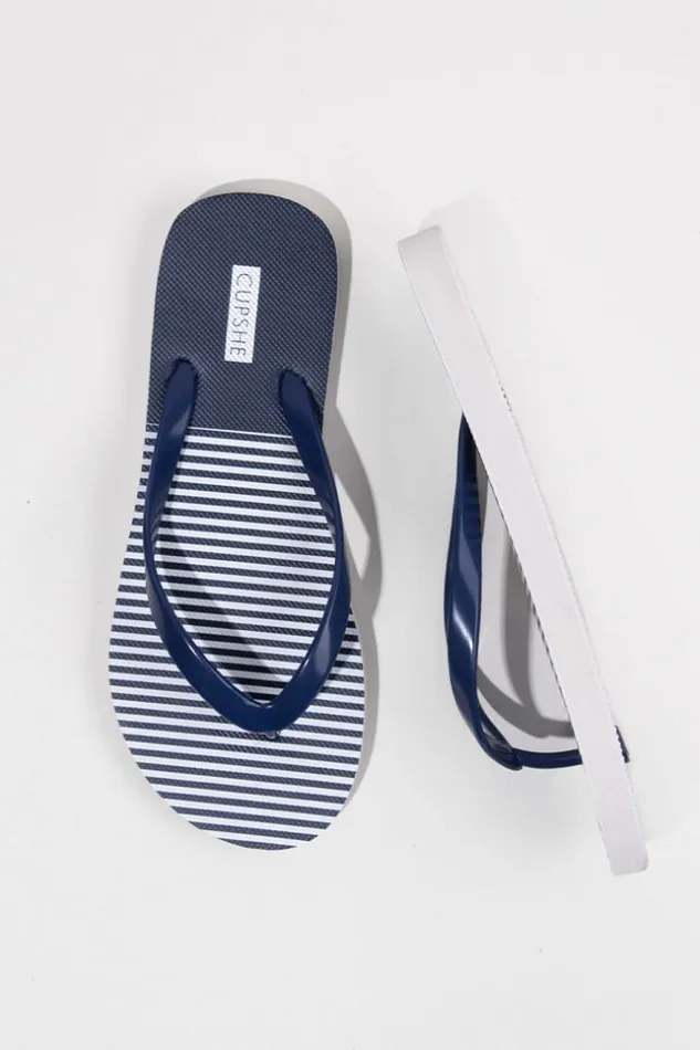 Women Flip Flops Cupshe Amaretto Stripe Flip Flops Multicolor