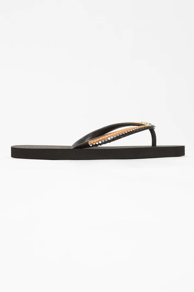 Women Flip Flops Cupshe Primorsko Black Toe Post Flip Flops Black
