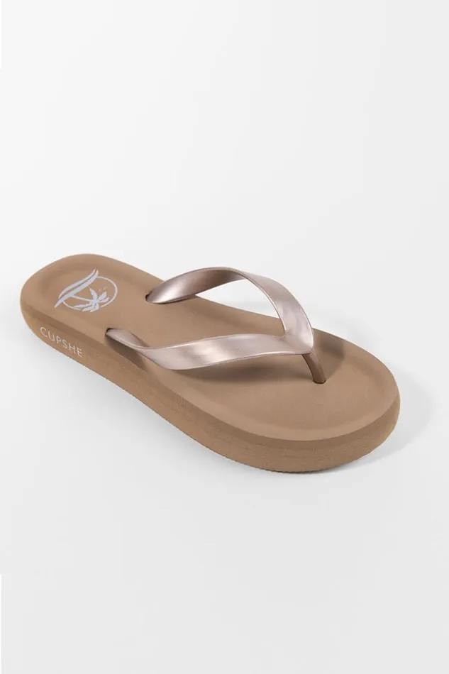 Women Flip Flops Cupshe Sand Bar Flip Flops Brown