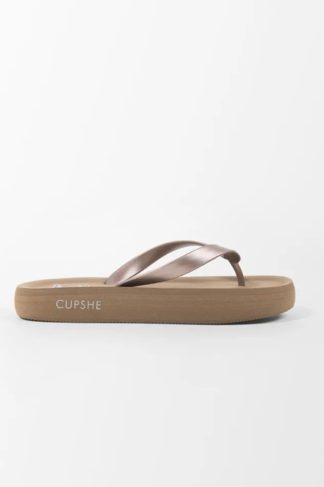 Women Flip Flops Cupshe Sand Bar Flip Flops Brown