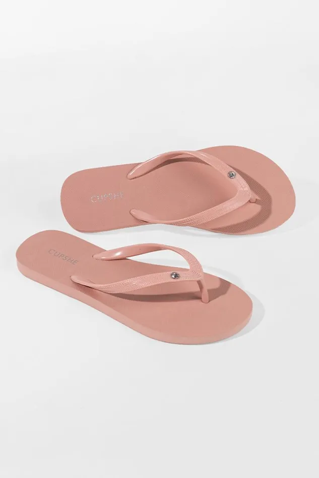 Women Flip Flops Cupshe Sand Bar Rhinestone Flip Flops Pink