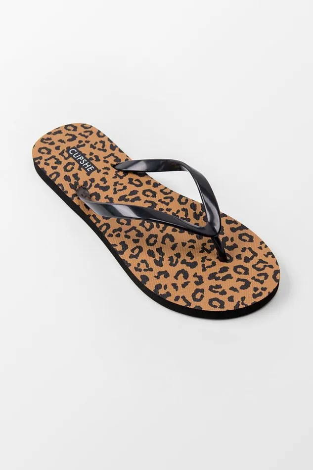 Women Flip Flops Cupshe Wild Side Leopard Flip Flops Multicolor