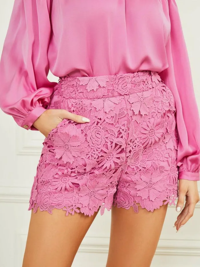 Women Flora Lace Shorts Rocker Rouge Marciano Bottoms
