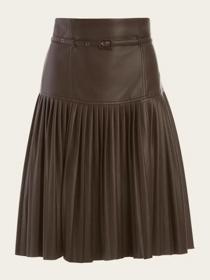 Women Foxton Pleated Skirt Dark Roast Marciano Bottoms Women Foxton Pleated Skirt Dark Roast Marciano Bottoms