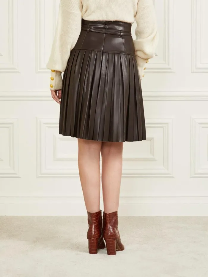 Women Foxton Pleated Skirt Dark Roast Marciano Bottoms Women Foxton Pleated Skirt Dark Roast Marciano Bottoms