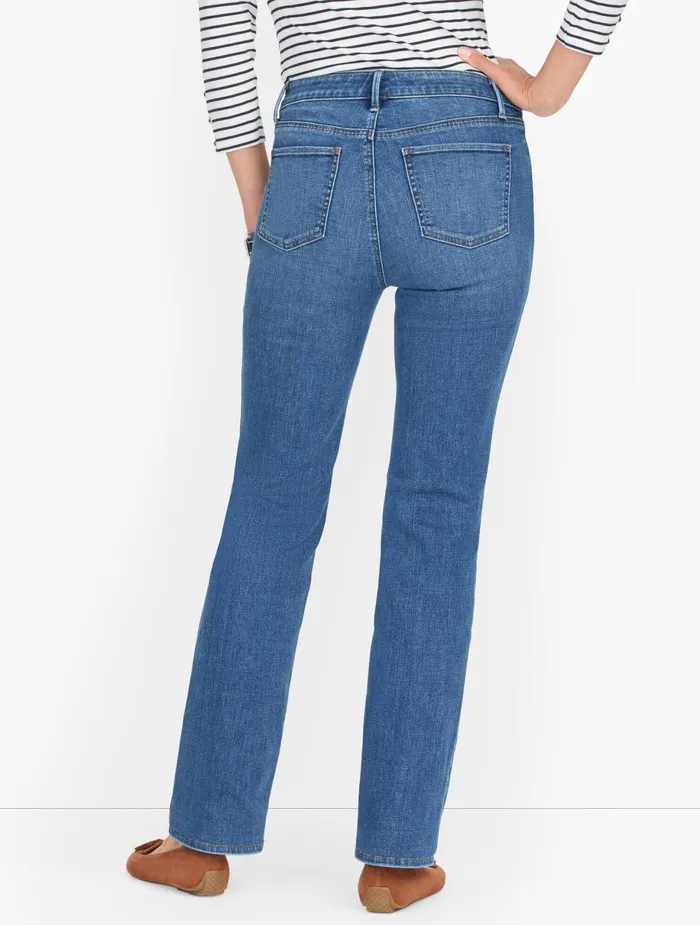 Women Full Length Talbots Barely Boot Jeans Bermuda Tide