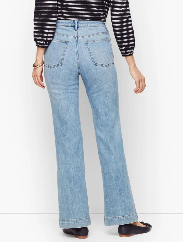 Women Full Length Talbots Flare Jeans Blake Wash