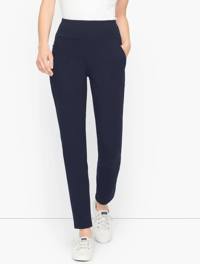 Women Full Length Talbots High Waist Yoga Leggings Black
