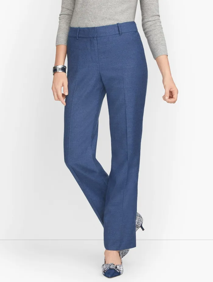 Women Full Length Talbots Luxe Italian Flannel Windsor Pants Black