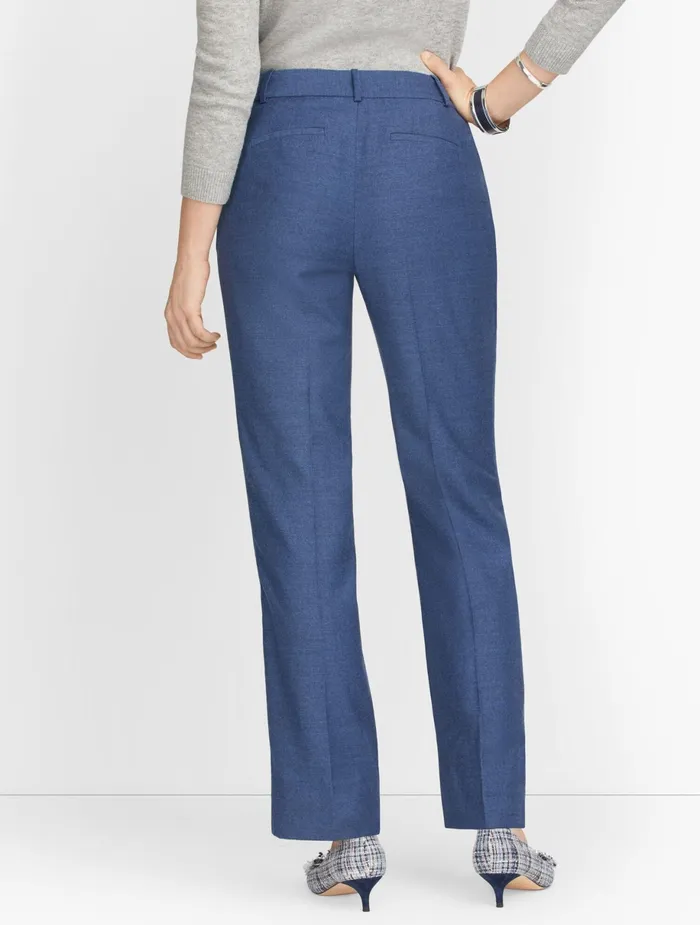 Women Full Length Talbots Luxe Italian Flannel Windsor Pants Black