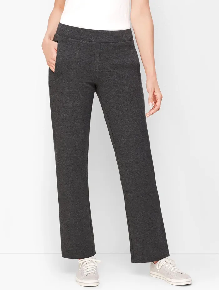 Women Full Length Talbots Pima Terry Relaxed Leg Pants Black