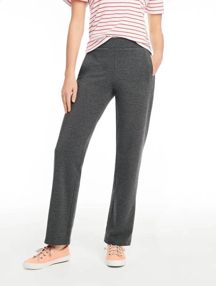 Women Full Length Talbots Pima Terry Relaxed Leg Pants Black