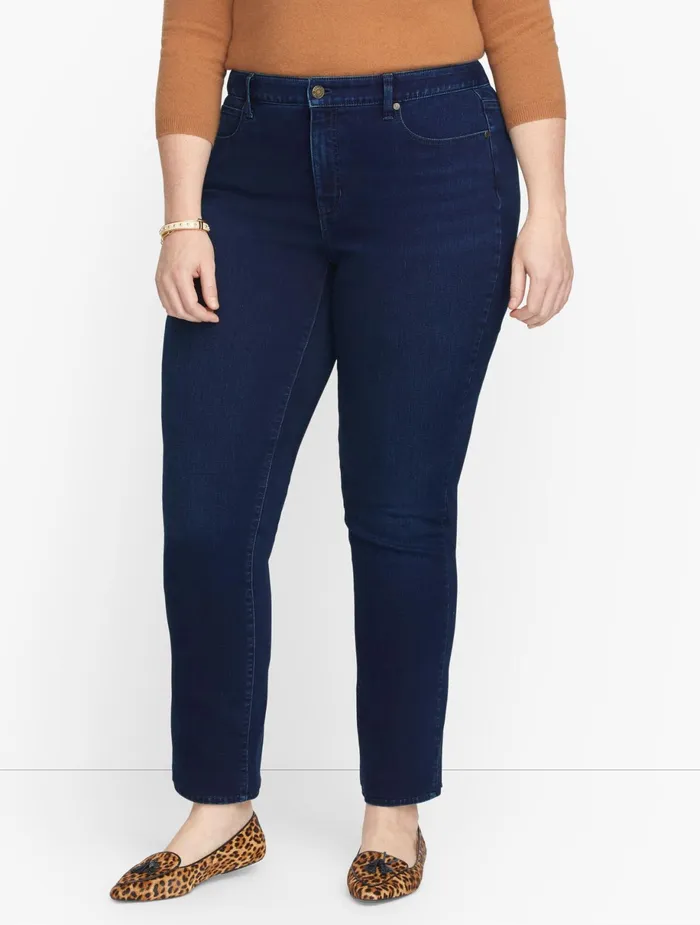 Women Full Length Talbots Plus Exclusive Straight Leg Jeans Nightfall Wash