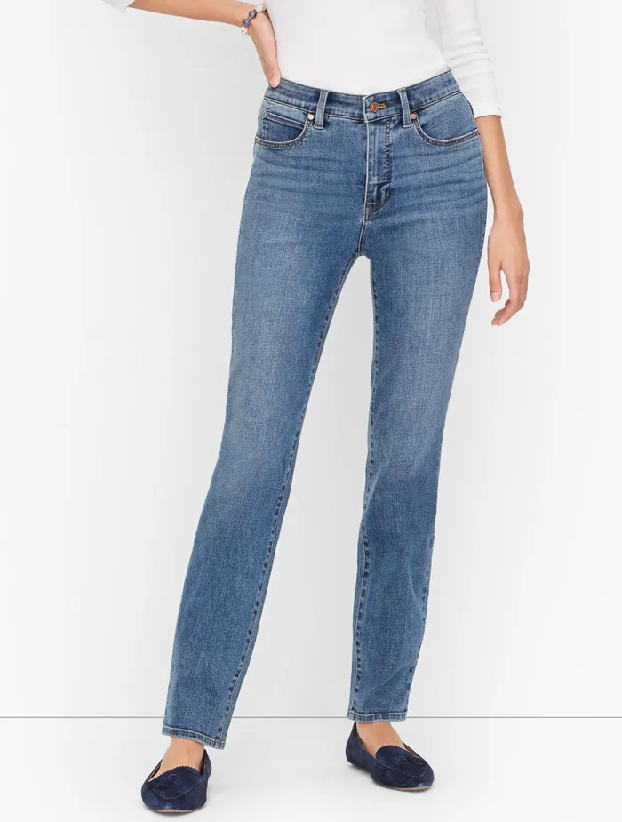 Women Full Length Talbots Plus Size Exclusive Straight Leg Jeans Shore Wash