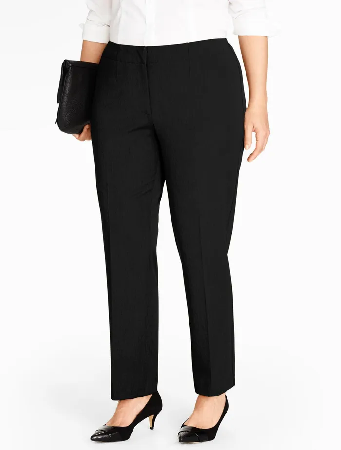 Women Full Length Talbots Plus Size Refined BiStretch Tailored StraightLeg Pants Black
