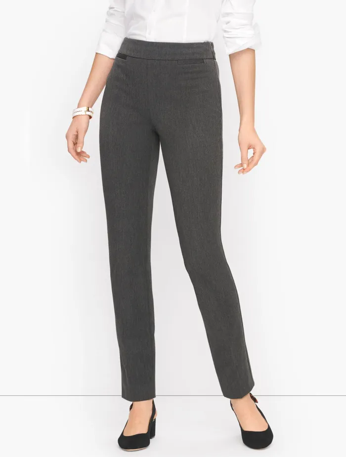 Women Full Length Talbots Refined BiStretch Straight Leg Pants Black