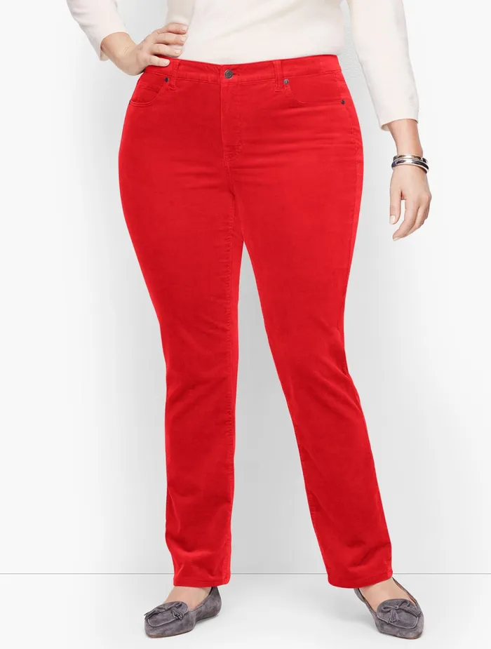 Women Full Length Talbots Stretch Corduroy Straight Leg Pants