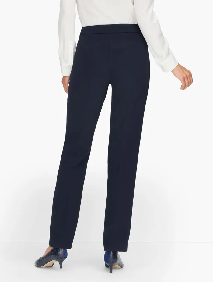 Women Full Length Talbots Stretch Crepe Straight Leg Pants Black