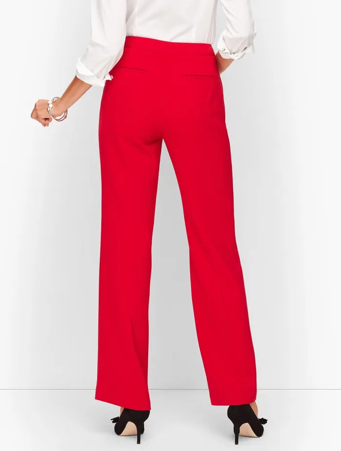 Women Full Length Talbots Stretch Crepe Wide Leg Pants Black