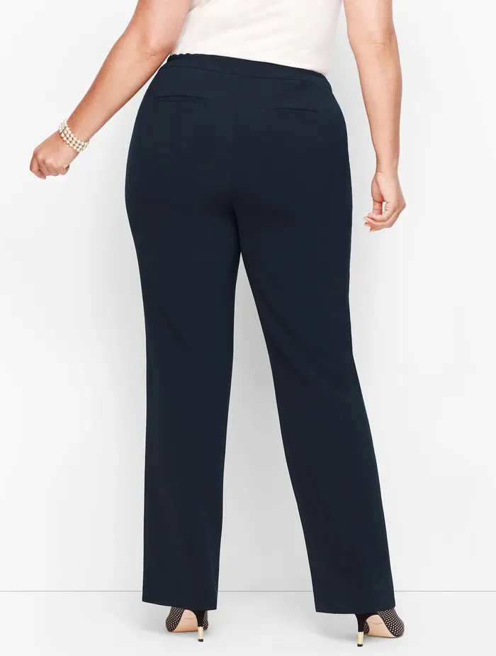 Women Full Length Talbots Stretch Crepe Wide Leg Pants Black