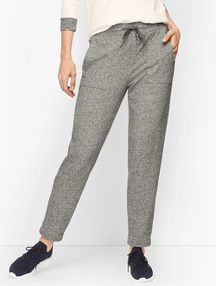 Women Full Length Talbots Terry Jogger Pants Eventide Grey