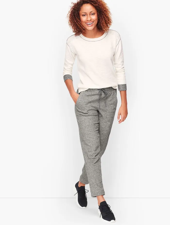 Women Full Length Talbots Terry Jogger Pants Eventide Grey