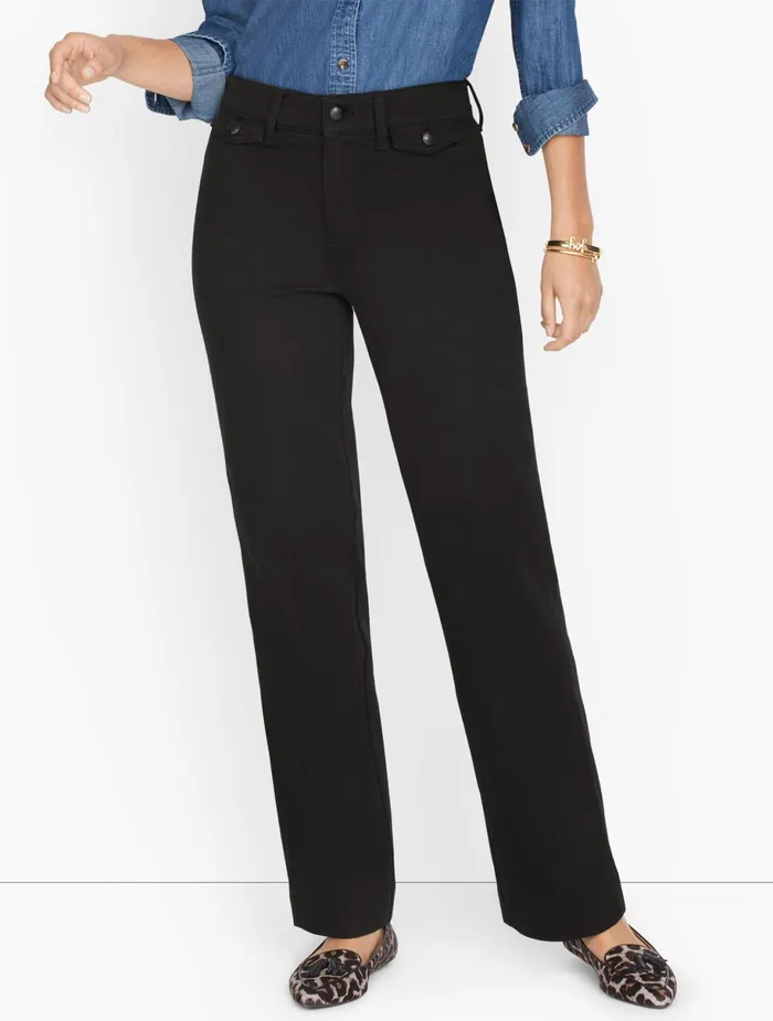 Women Full Length Talbots Trouser Jeans Black