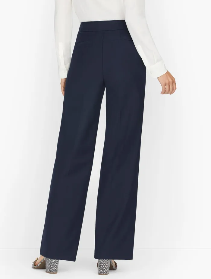 Women Full Length Talbots Wide Leg Sailor Pants Indigo Blue