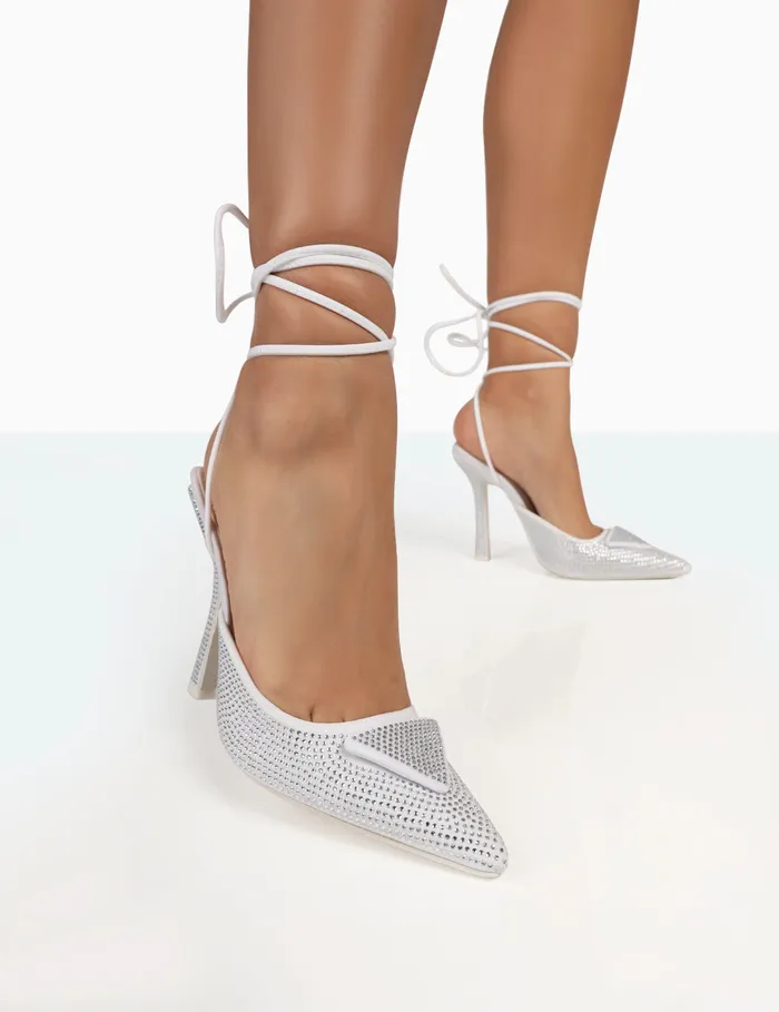 Women Galaxy Silver Strappy Stiletto High Heels Silver Public Desire Wedding