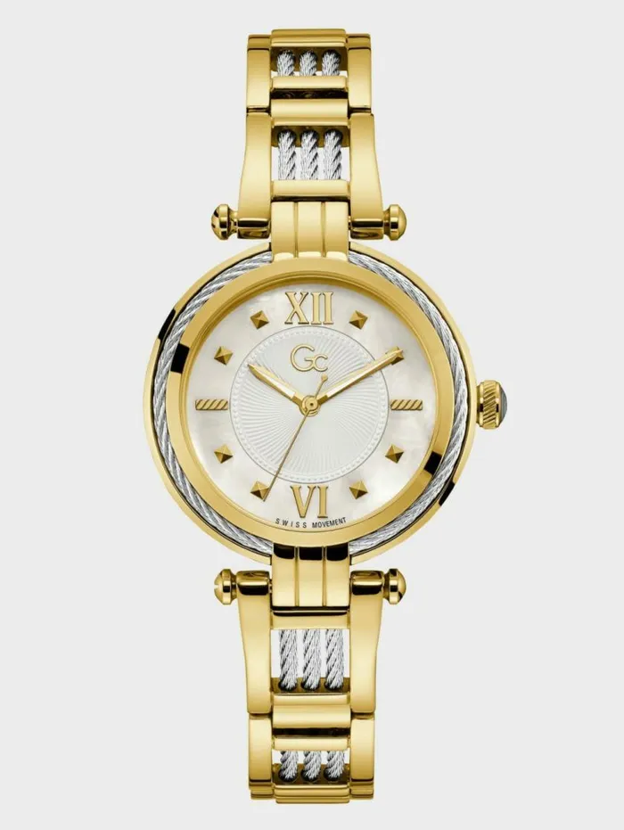 Women Gc GoldTone Cable Twist Analog Watch Gold Marciano Accessories