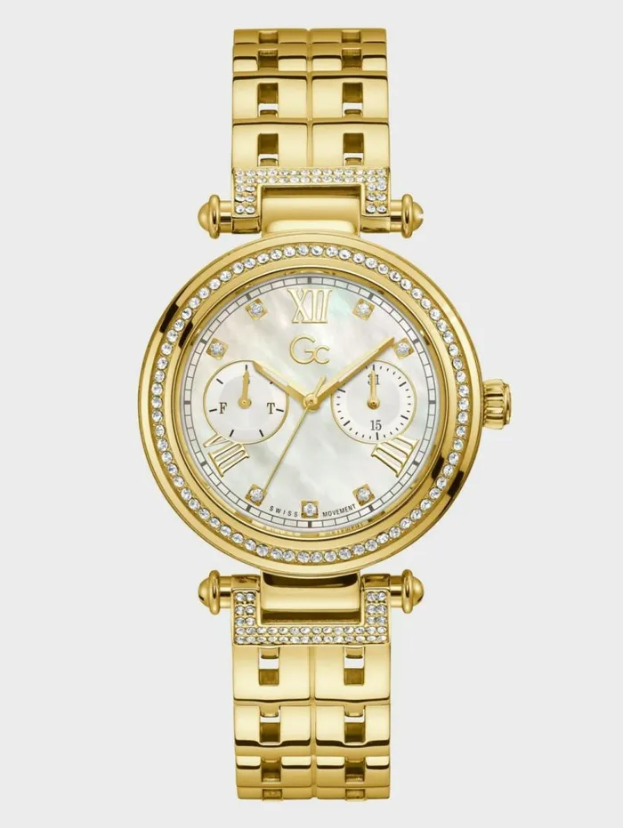 Women Gc GoldTone Crystal DayDate Watch Gold Marciano Accessories