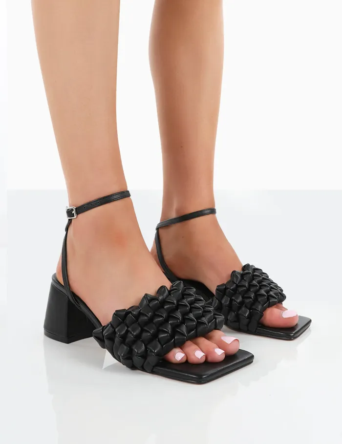 Women Got This Black Pu Woven Square Toe Block Mid Heeled Mule Sandals Black Public Desire Holiday Women Got This Black Pu Woven Square Toe Block Mid Heeled Mule Sandals Black Public Desire Holiday