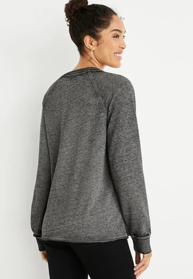 Women Gray Acdc Graphic Sweatshirt Maurices Tops