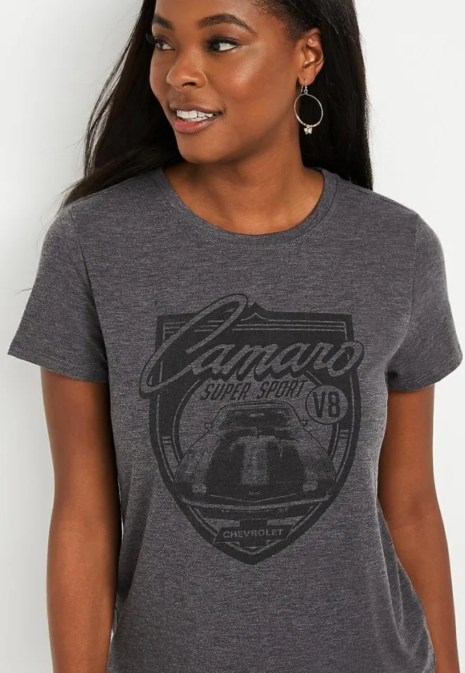 Women Gray Camaro Graphic Tee Maurices Tops