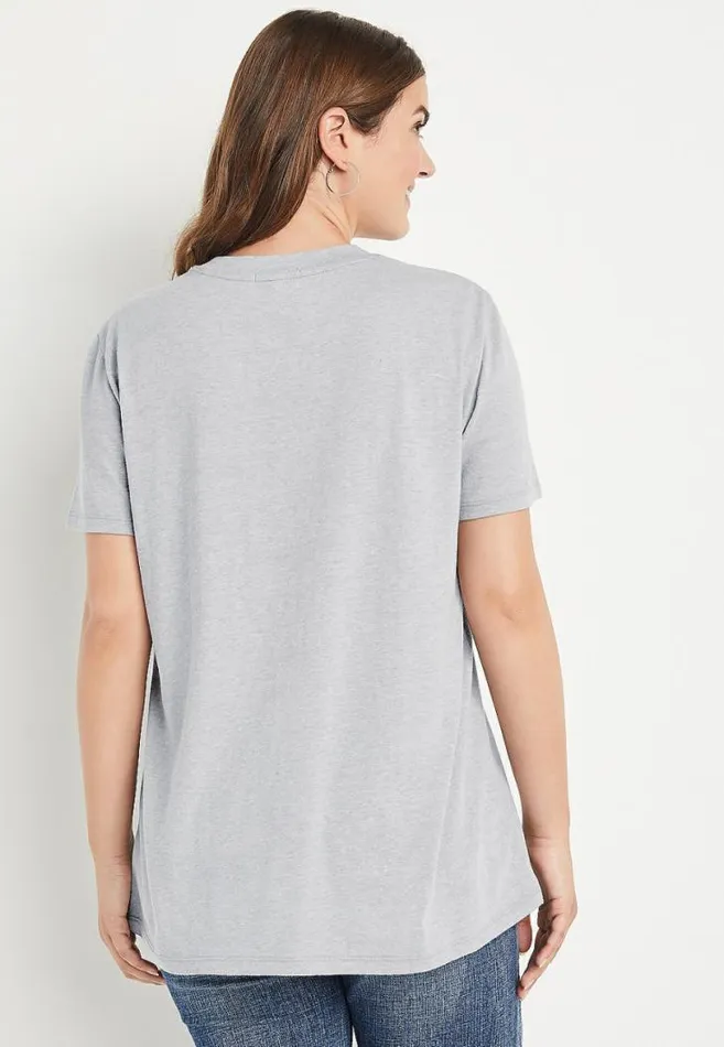Women Gray Game Day Oversized Graphic Tee Maurices Tops