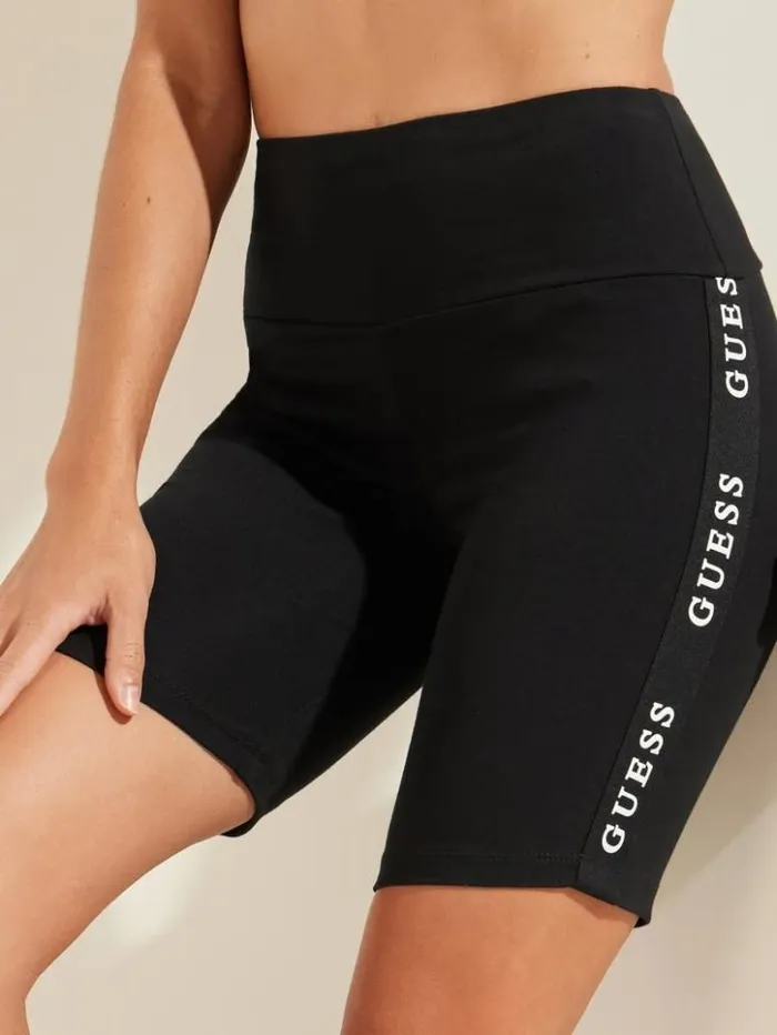 Women GUESS Activewear Eco ALine Biker Shorts Black