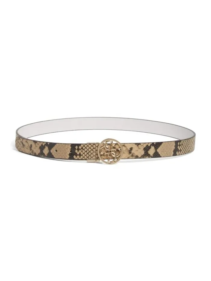 Women GUESS Belts Katey Reversible FauxSnakeskin Belt Sage