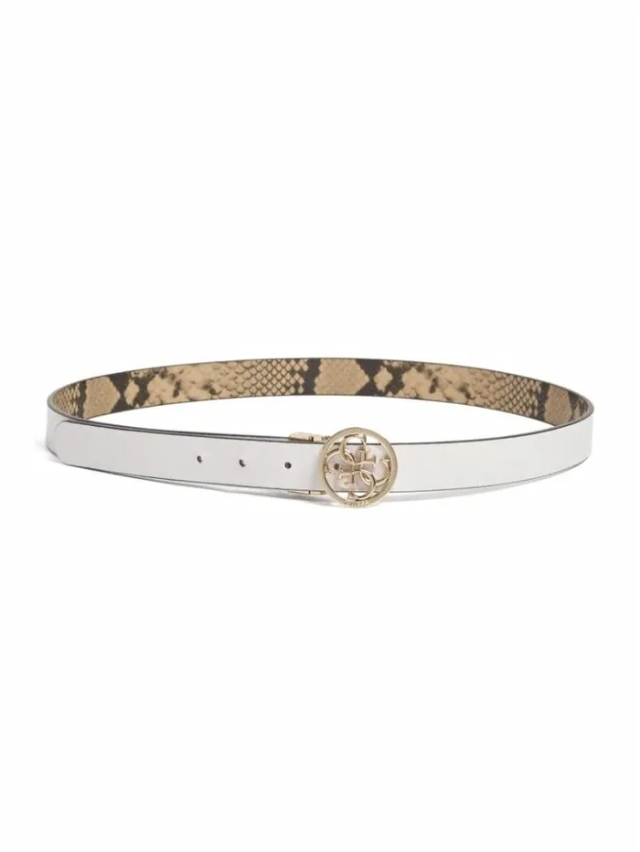 Women GUESS Belts Katey Reversible FauxSnakeskin Belt Sage