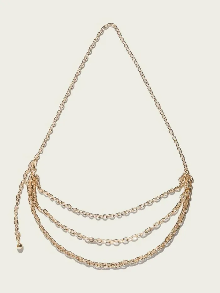 Women GUESS Belts Multi Chain Belt Silvergold