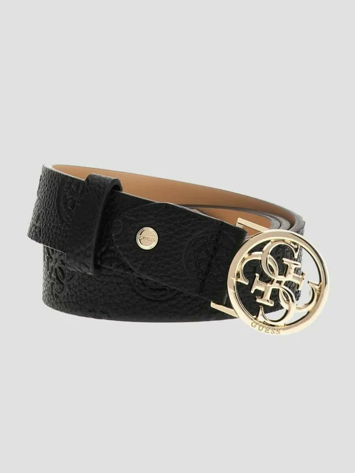 Women GUESS Belts Peony FauxLeather Belt Black