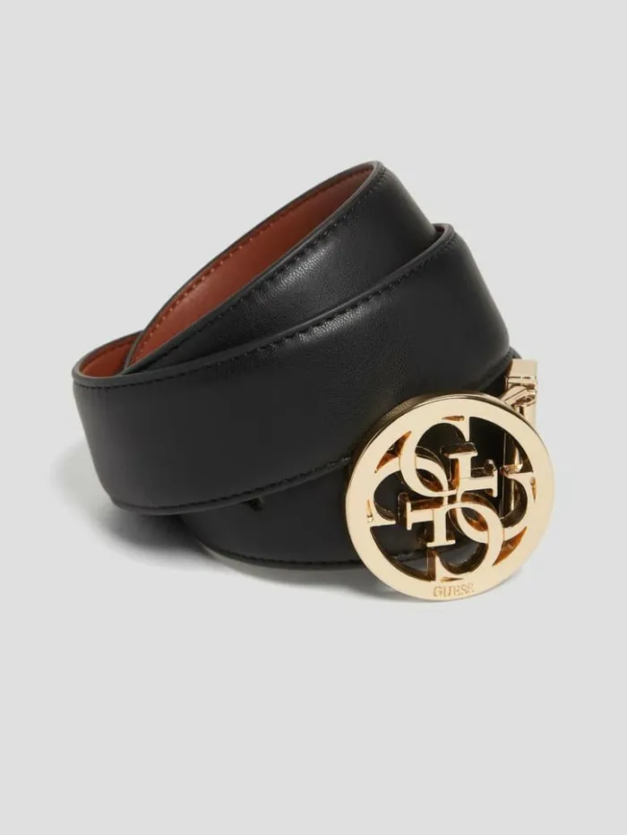 Women GUESS Belts Priscilla Reversible Quattro G Belt Black
