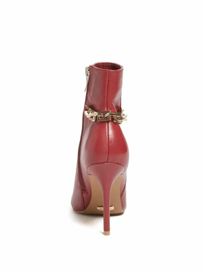 Women GUESS Boots and Booties Bale Leather Bootie Medium Red