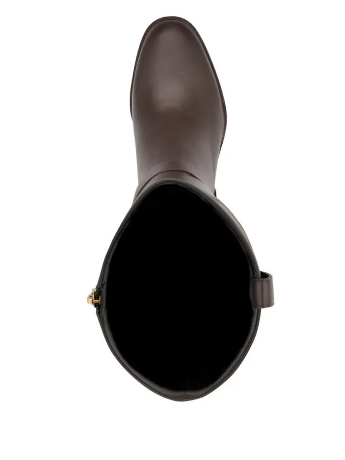 Women GUESS Boots and Booties Eveda Buckle Riding Boots Dark Brown